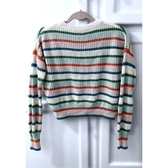 URBAN OUTFITTERS Andi Intarsia Knit Crew Neck Sweater 90s stripes size XS - Picture 7 of 12